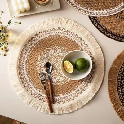Aube Bohème™ Set de table en fibres naturelles (Lot de 6) - komoemori