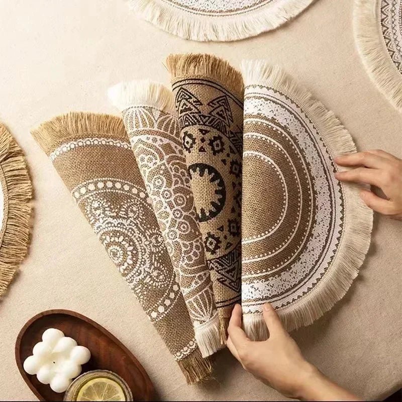 Aube Bohème™ Set de table en fibres naturelles (Lot de 6) - komoemori