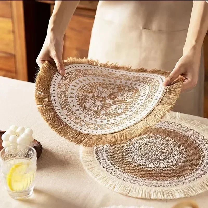 Aube Bohème™ Set de table en fibres naturelles (Lot de 6) - komoemori
